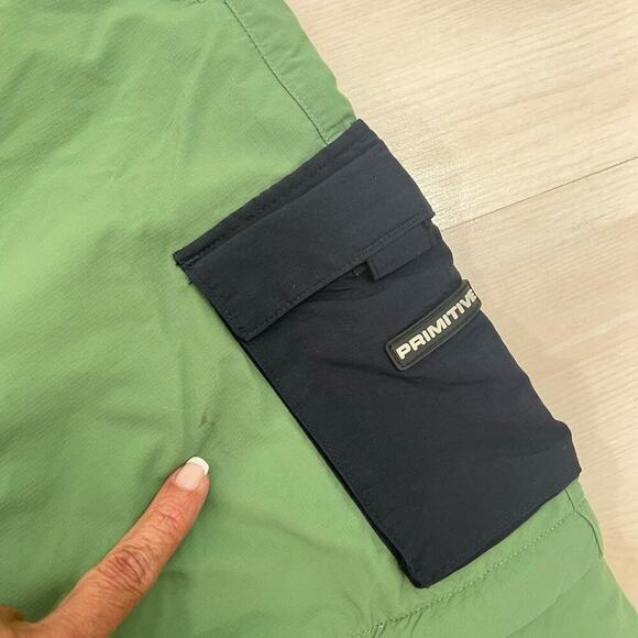 Primitive Skateboarding Cargo Pants Mens Large Green Outdoors Convertible Hiker - Picture 7 of 16